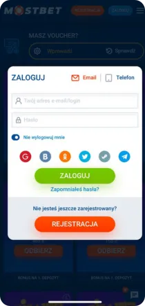 Mostbet menu glowne